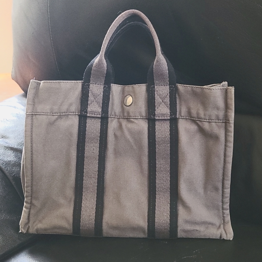 Authentic Hermes canvas tote bag